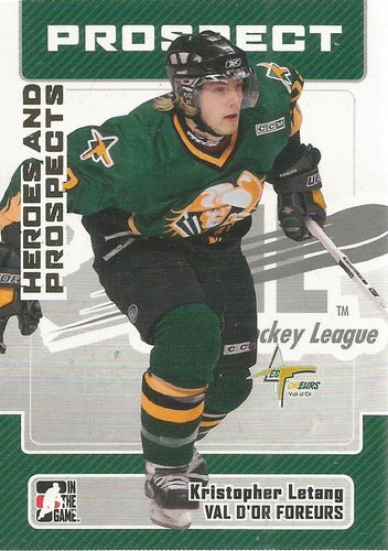 #193 Kristopher Letang - Val-D'or Foreurs - 2006-07 In The Game Heroes and Prospects Hockey