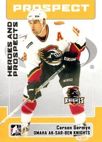 #35 Carsen Germyn - Omaha Ak-Sar-Ben Knights - 2006-07 In The Game Heroes and Prospects Hockey