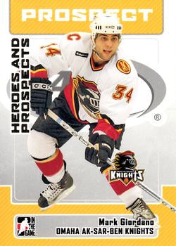 #49 Mark Giordano - Omaha Ak-Sar-Ben Knights - 2006-07 In The Game Heroes and Prospects Hockey