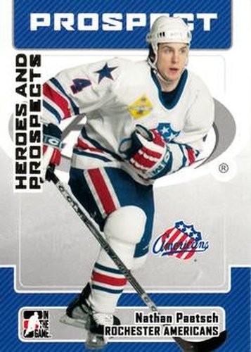 #68 Nathan Paetsch - Rochester Americans - 2006-07 In The Game Heroes and Prospects Hockey