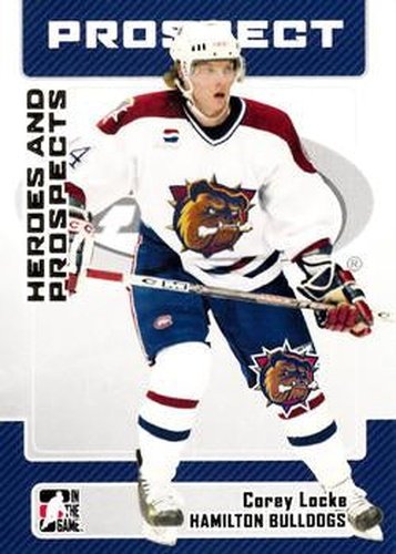 #71 Corey Locke - Hamilton Bulldogs - 2006-07 In The Game Heroes and Prospects Hockey