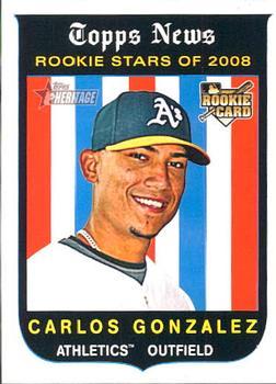 #578 Carlos Gonzalez - Oakland Athletics - 2008 Topps Heritage Baseball