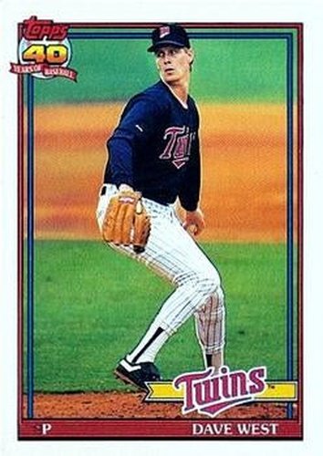 #578 Dave West - Minnesota Twins - 1991 Topps Baseball