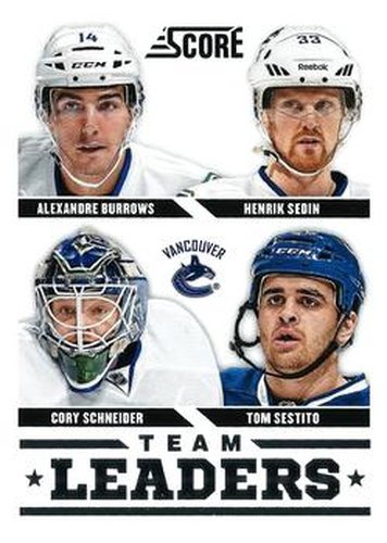 #578 Alexandre Burrows / Cory Schneider / Henrik Sedin / Tom Sestito - Vancouver Canucks - 2013-14 Score Hockey