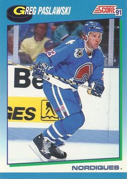 #579 Greg Paslawski - Quebec Nordiques - 1991-92 Score Canadian Hockey