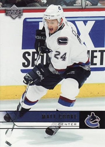 #192 Matt Cooke - Vancouver Canucks - 2006-07 Upper Deck Hockey