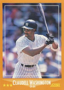 #579 Claudell Washington - New York Yankees - 1988 Score Baseball