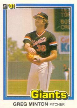 #579 Greg Minton - San Francisco Giants - 1981 Donruss Baseball