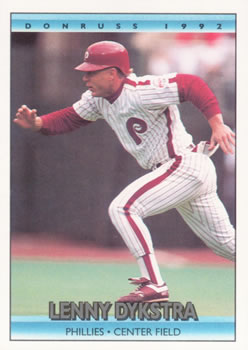 #57 Lenny Dykstra - Philadelphia Phillies - 1992 Donruss Baseball