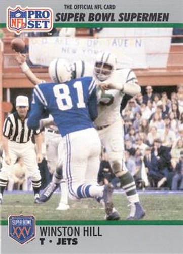 #57 Winston Hill - New York Jets - 1990-91 Pro Set Super Bowl XXV Silver Anniversary Football