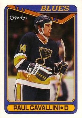 #57 Paul Cavallini - St. Louis Blues - 1990-91 O-Pee-Chee Hockey