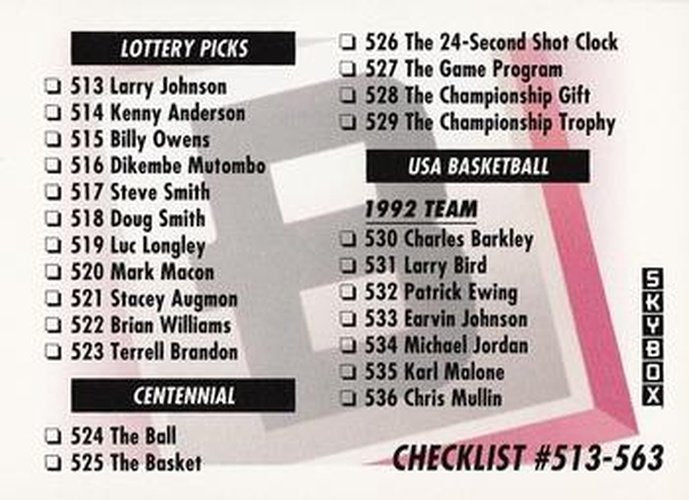 #657 Checklist - 1991-92 SkyBox Basketball