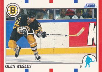 #57 Glen Wesley - Boston Bruins - 1990-91 Score Hottest and Rising Stars Hockey