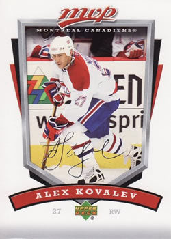 #157 Alex Kovalev - Montreal Canadiens - 2006-07 Upper Deck MVP Hockey
