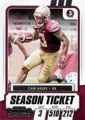 #57 Cam Akers - Florida State Seminoles - 2021 Panini Contenders Draft Picks Football