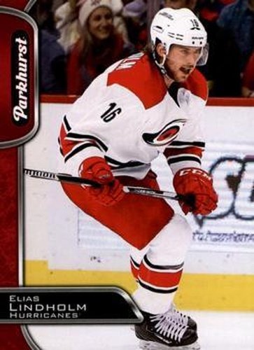 #57 Elias Lindholm - Carolina Hurricanes - 2016-17 Parkhurst - Red Hockey