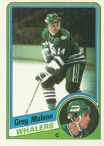 #57 Greg Malone - Hartford Whalers - 1984-85 Topps Hockey