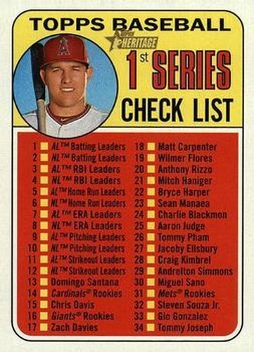 #57 Mike Trout - Los Angeles Angels - 2018 Topps Heritage Baseball