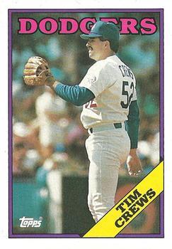 #57 Tim Crews - Los Angeles Dodgers - 1988 Topps Baseball