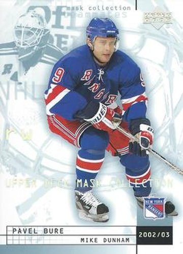 #57 Pavel Bure / Mike Dunham - New York Rangers - 2002-03 Upper Deck Mask Collection Hockey