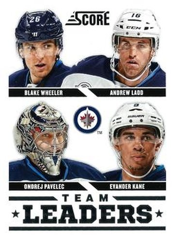 #580 Andrew Ladd / Blake Wheeler / Evander Kane / Ondrej Pavelec - Winnipeg Jets - 2013-14 Score Hockey