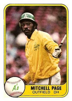 #580 Mitchell Page - Oakland Athletics - 1981 Fleer Baseball