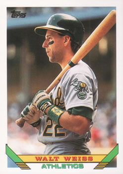 #580 Walt Weiss - Oakland Athletics - 1993 Topps Baseball