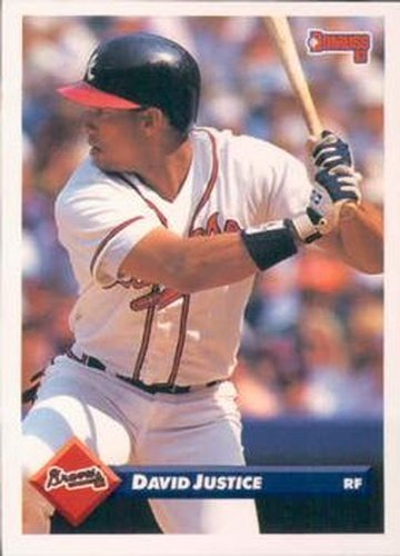 #580 David Justice - Atlanta Braves - 1993 Donruss Baseball