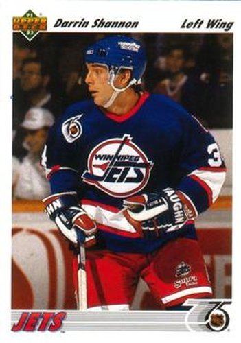 #581 Darrin Shannon - Winnipeg Jets - 1991-92 Upper Deck Hockey