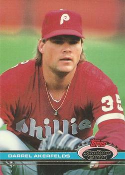 #581 Darrel Akerfelds - Philadelphia Phillies - 1991 Stadium Club Baseball