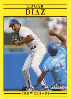 #581 Edgar Diaz - Milwaukee Brewers - 1991 Fleer Baseball