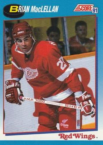 #582 Brian MacLellan - Detroit Red Wings - 1991-92 Score Canadian Bilingual Hockey