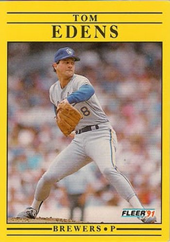 #582 Tom Edens - Milwaukee Brewers - 1991 Fleer Baseball