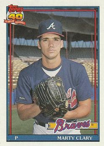 #582 Marty Clary - Atlanta Braves - 1991 Topps Baseball