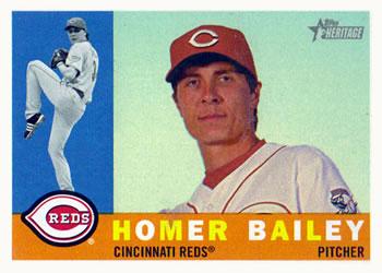 #582 Homer Bailey - Cincinnati Reds - 2009 Topps Heritage Baseball