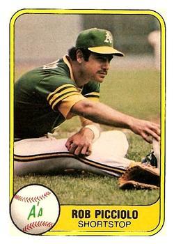 #582 Rob Picciolo - Oakland Athletics - 1981 Fleer Baseball