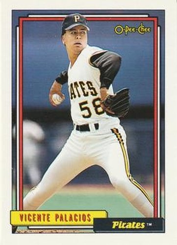 #582 Vicente Palacios - Pittsburgh Pirates - 1992 O-Pee-Chee Baseball
