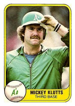 #584 Mickey Klutts - Oakland Athletics - 1981 Fleer Baseball