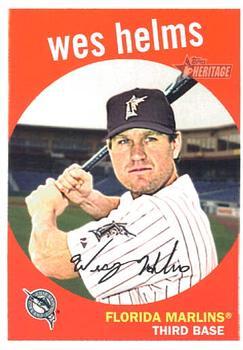 #584 Wes Helms - Florida Marlins - 2008 Topps Heritage Baseball