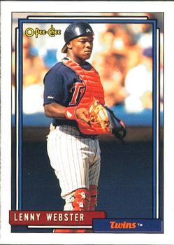#585 Lenny Webster - Minnesota Twins - 1992 O-Pee-Chee Baseball
