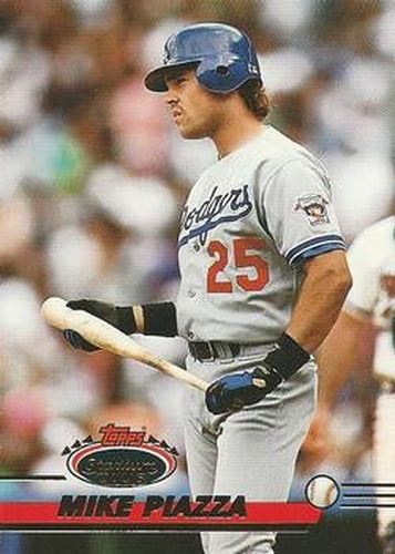 #585 Mike Piazza - Los Angeles Dodgers - 1993 Stadium Club Baseball