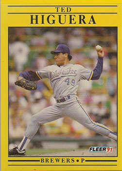 #586 Ted Higuera - Milwaukee Brewers - 1991 Fleer Baseball