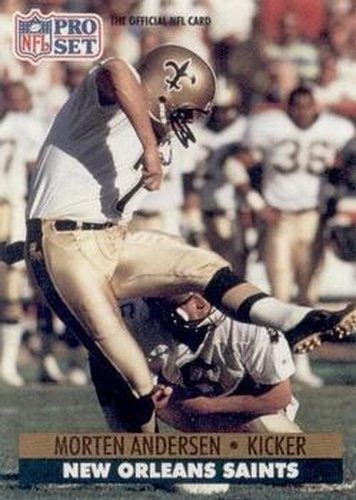 #586 Morten Andersen - New Orleans Saints - 1991 Pro Set Football