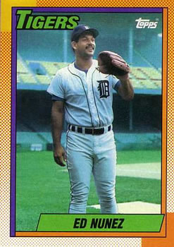 #586 Ed Nunez - Detroit Tigers - 1990 Topps Baseball