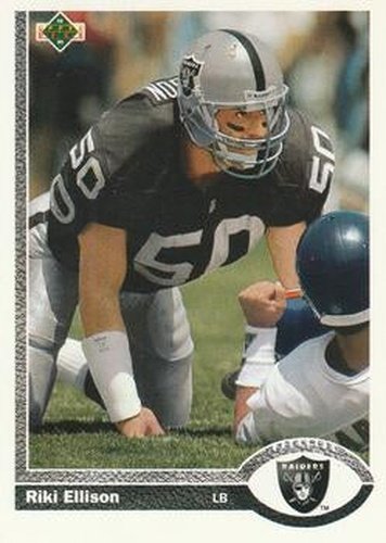 #586 Riki Ellison - Los Angeles Raiders - 1991 Upper Deck Football
