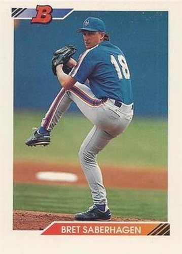 #586 Bret Saberhagen - New York Mets - 1992 Bowman Baseball