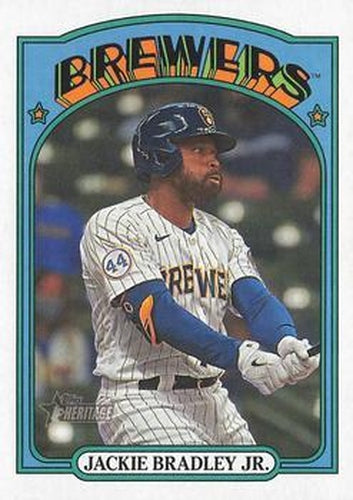 #586 Jackie Bradley Jr. - Milwaukee Brewers - 2021 Topps Heritage Baseball