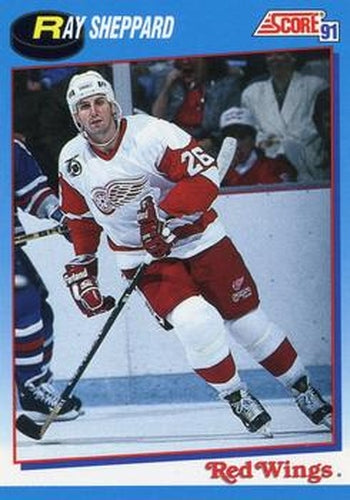 #586 Ray Sheppard - Detroit Red Wings - 1991-92 Score Canadian Bilingual Hockey