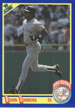 #586 Deion Sanders - New York Yankees - 1990 Score Baseball