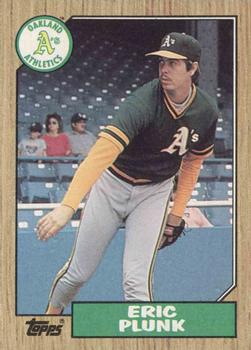 #587 Eric Plunk - Oakland Athletics - 1987 Topps Baseball